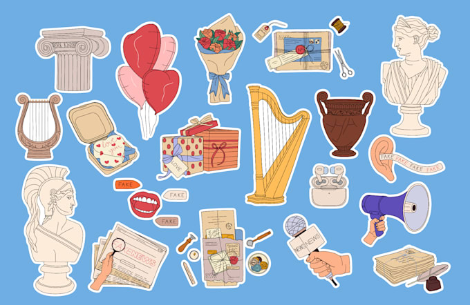 draw-cute-stickers-vector-art-simple-icons-illustrations